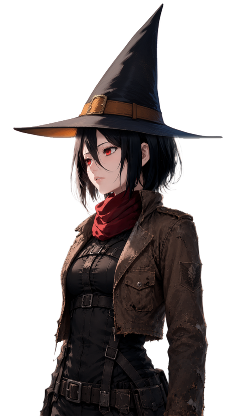 Mikasa Ackerman wearing a witch hat